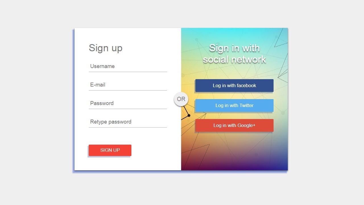 Facebook login page html code free download full